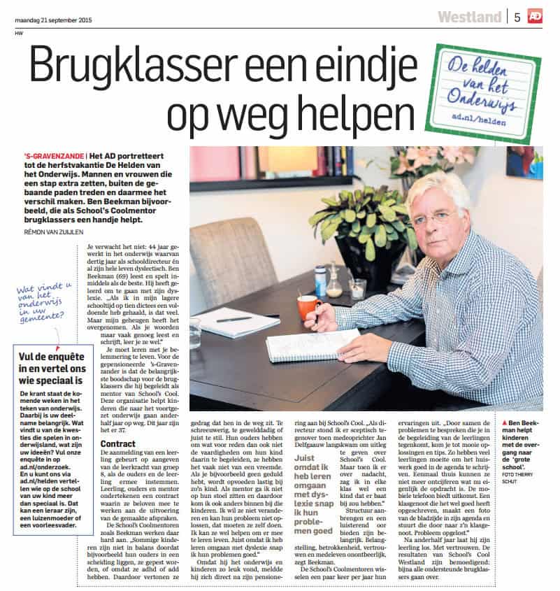 de helden van het onderwijs ben beekman 21 september 2015