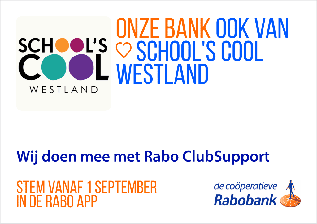 Stem op School’s cool Westland bij Rabobank ClubSupport! 1 tegel social media 1